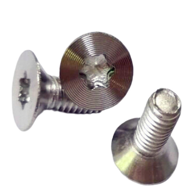 Countersunk head stainless steel satin brushed mini torx screw