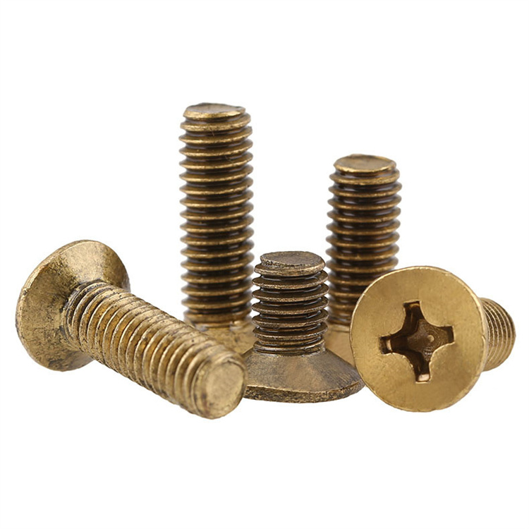 Benang mesin DIN965 m4 skru loyang countersunk