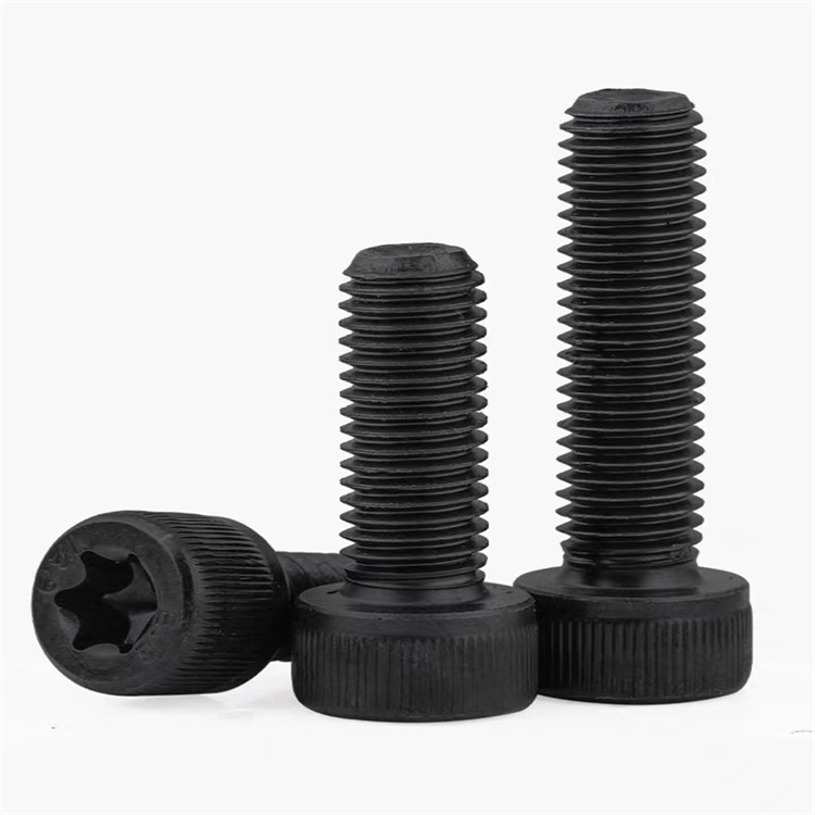 Skru torx kepala knurled keluli tahan karat hitam gred 12.9 m6