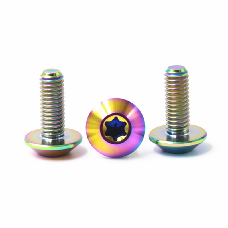 M6 warna pelangi kepala kekuda titanium skru basikal benang mesin M6 warna pelangi kepala kekuda titanium skru basikal benang mesin