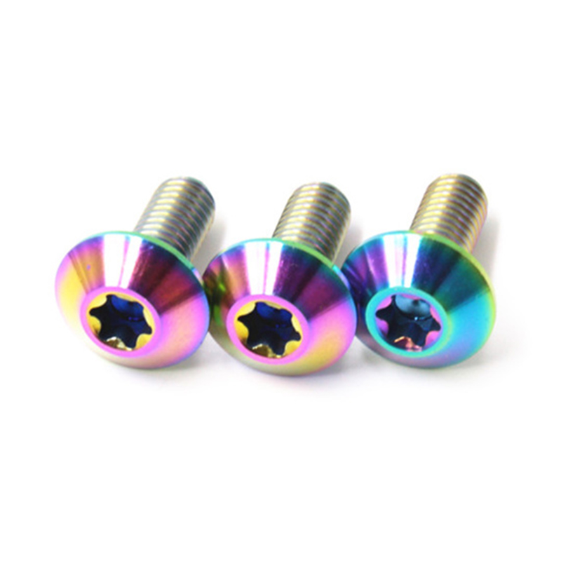 M6 warna pelangi kepala kekuda titanium skru basikal benang mesin M6 warna pelangi kepala kekuda titanium skru basikal benang mesin