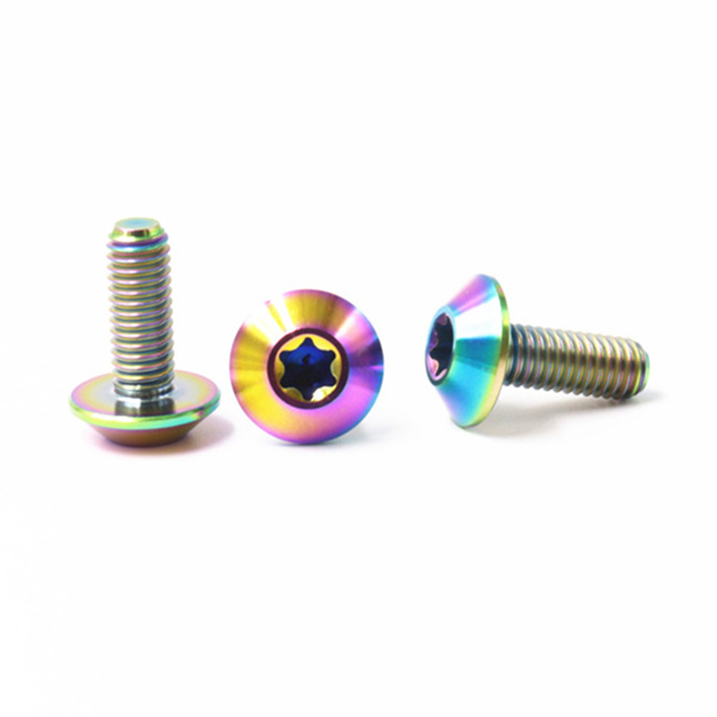 M6 warna pelangi kepala kekuda titanium skru basikal benang mesin M6 warna pelangi kepala kekuda titanium skru basikal benang mesin