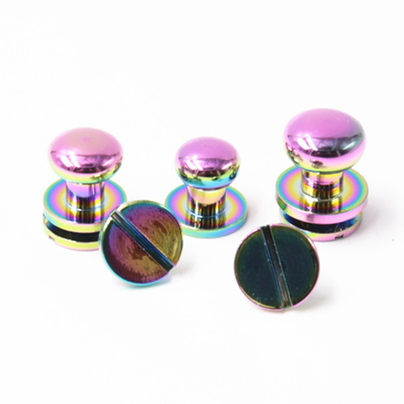 Loyang warna pelangi 8mm kancing sam browne untuk tali pinggang kulit Loyang warna pelangi 8mm kancing sam browne untuk tali pinggang kulit