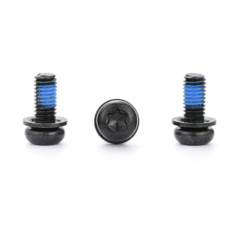 Skru set triple mikro mini kepala bulat hitam dengan tampalan nilon Skru set triple mikro mini kepala bulat hitam dengan tampalan nilon